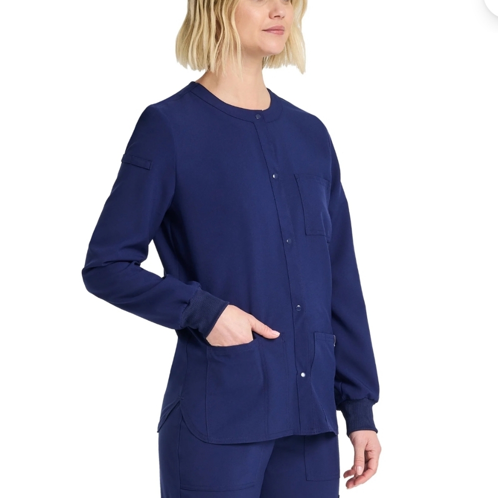 Scrubstar Women's Stretch Snap Warm-up Jacket - Picture 2 of 7